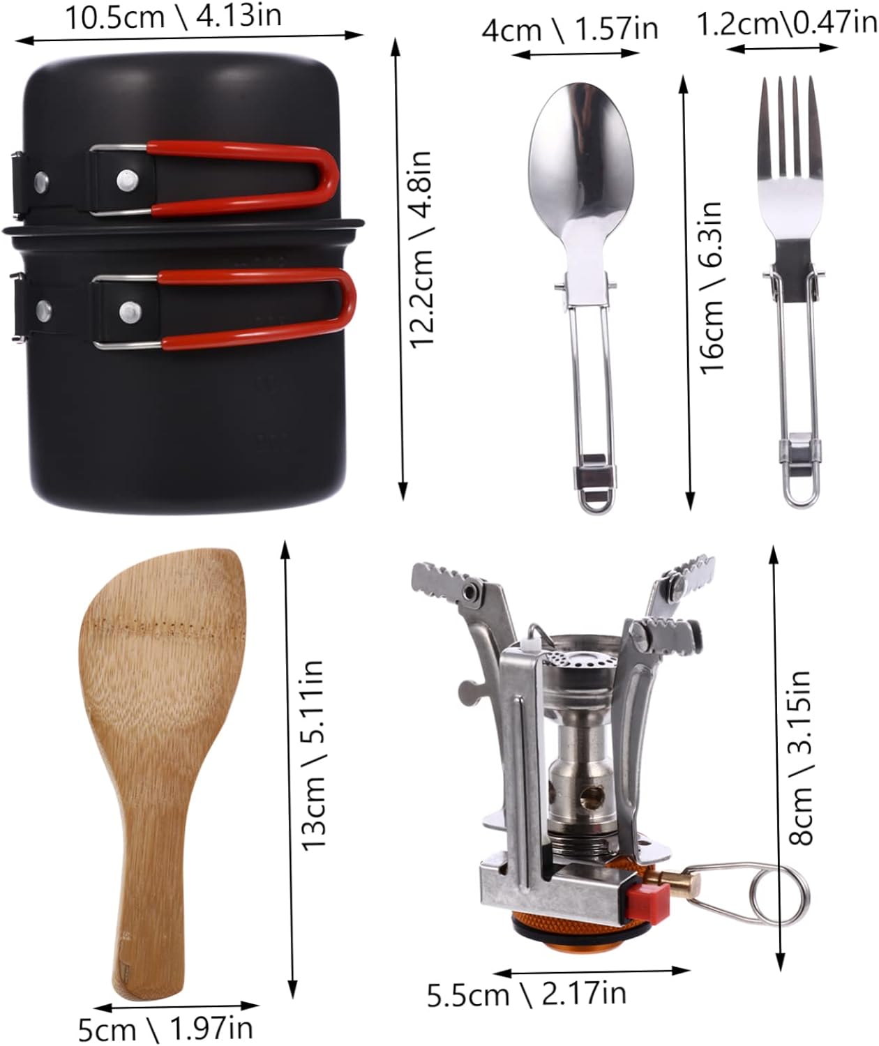 High-Temperature Resistance Portable Cooking Set Aluminum Pot Bowl Hiking Kettle Mini Tea Pot Outdoor Cooking Kit