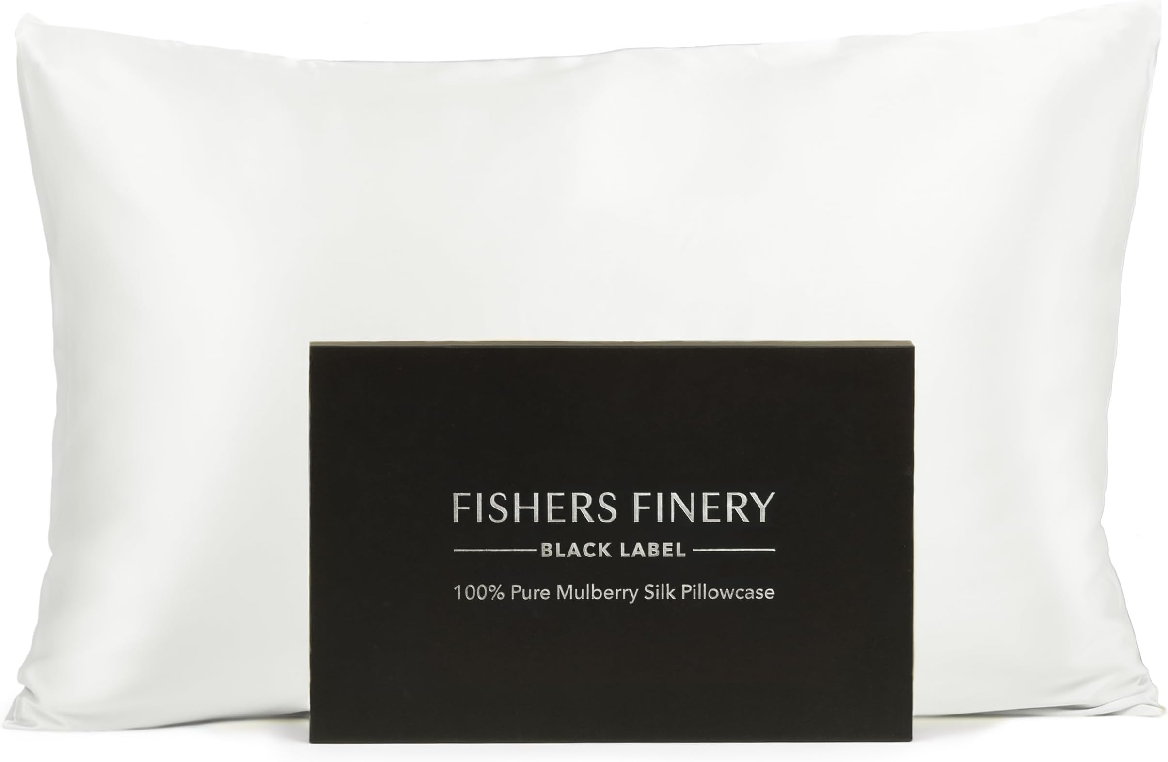 Fishers Finery 30mm 100% Pure Mulberry Silk Pillowcase, Good Housekeeping Quality Tested (White, Standard)