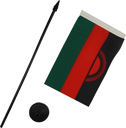 Miniatura 459 de Bandera de mesa Sierra Leona de 5 x 8 pulgadas, bandera de escritorio de Sierra Leona, 8.3 x 5.5 in, barra y base de plástico negro AZ FLAG