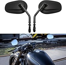 8mm Motorcycle Side Mirrors for Sportster 1200 XL883 Dyna Breakout Blackline Softail Road Glide Rocker (#2- Black)
