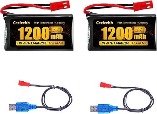 3.7 V Lipo Batería 1200 mAh 30C Drone Batería JST Plug para MJX T04 T05 T25 X900 X9TW V2400HD V2450FPV V2450GPS RC Drone