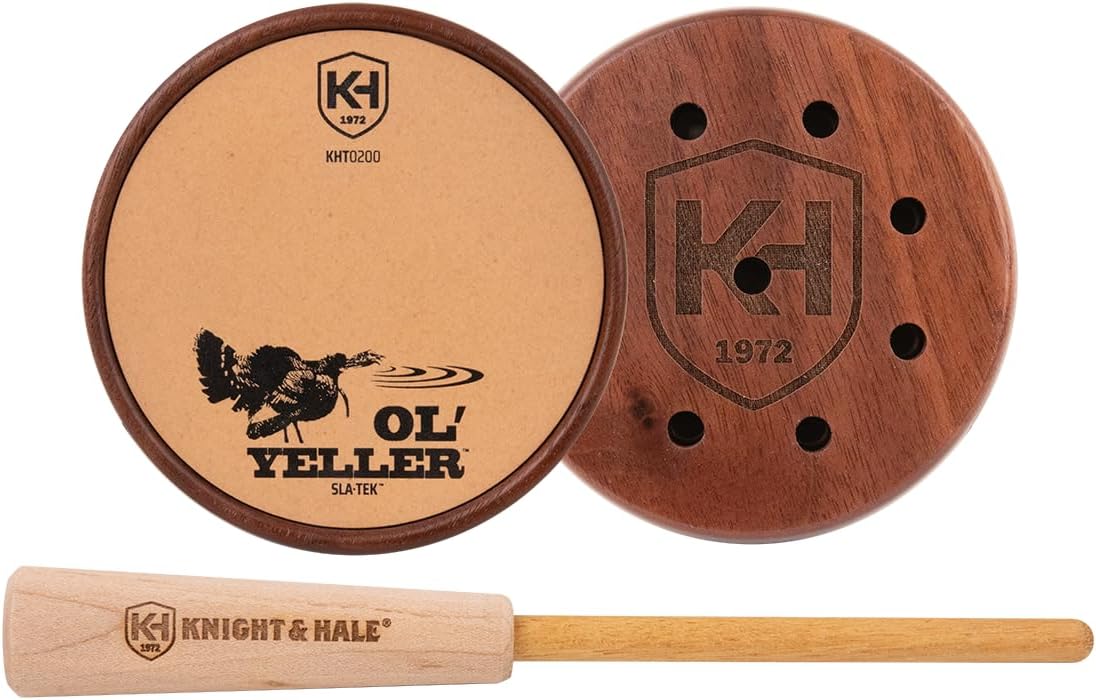 Ol' Yeller™ SLA-TEK™ Surface Pot Call - Easy-Use Friction Turkey Call for Clear, Raspy Yelps, Clucks & Purrs