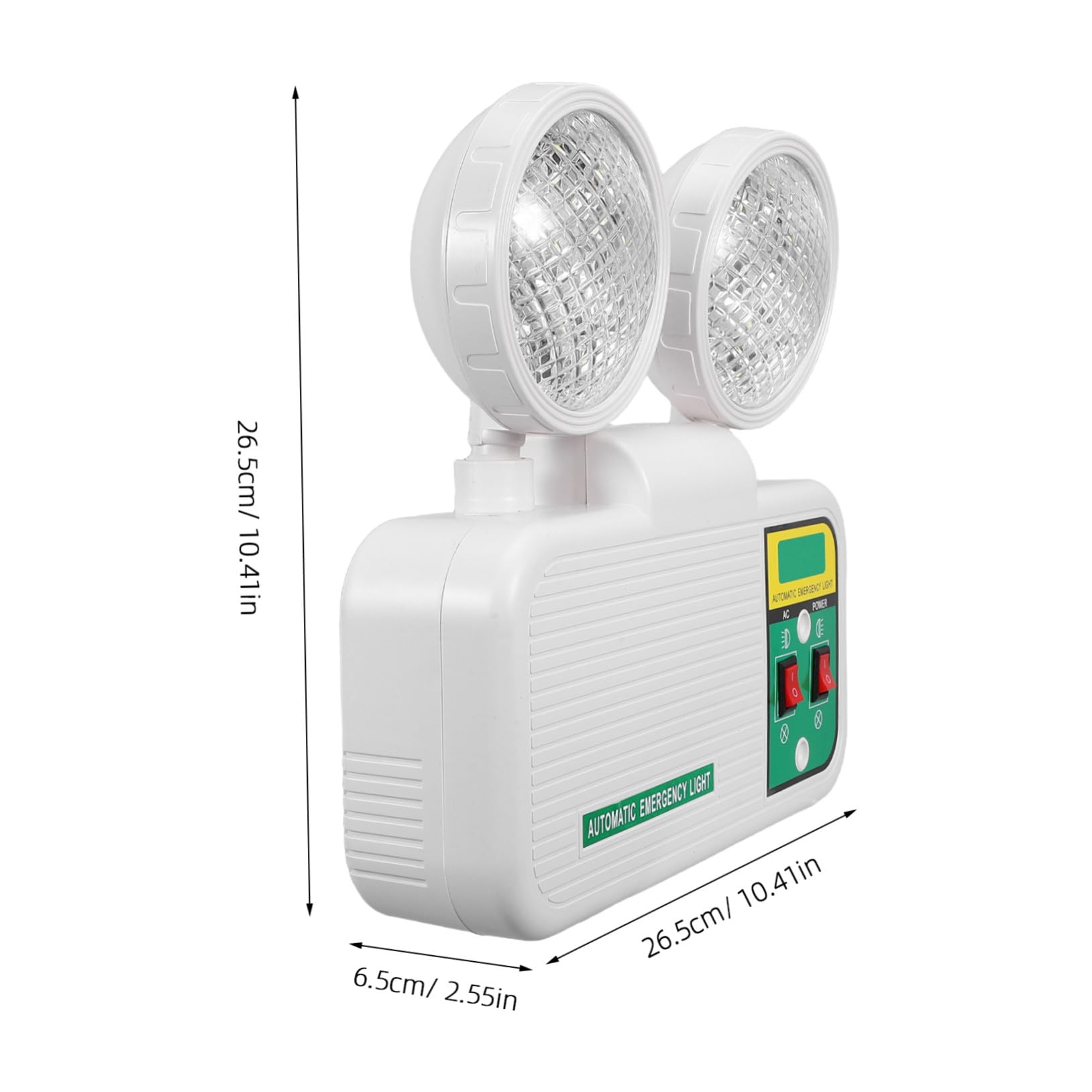 GLEAVI Iluminación de emergencia interior, foco LED doble de montaje en pared, lámpara de seguridad industrial de plástico para fábricas, oficinas, hoteles, escuelas, teatros y zonas de incendios.