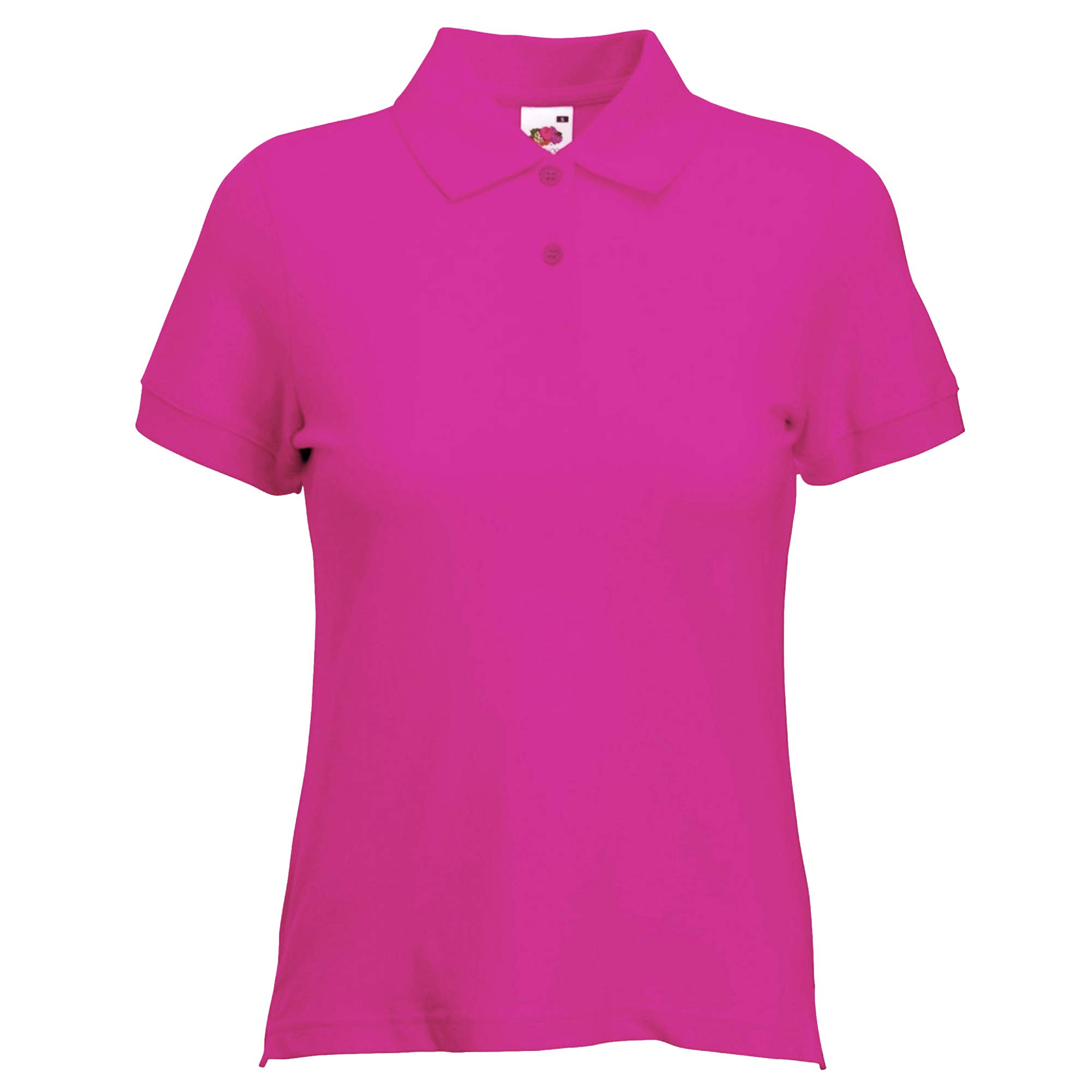 Fruit of the Loom Ladies Lady Fit Short Sleeve Polo Shirt (S) (Fuchsia)