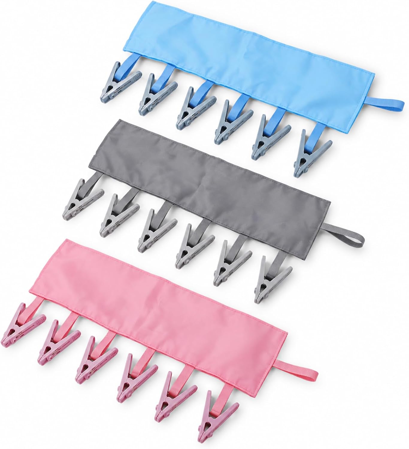 Portable Folding Travel Hangers with 6 Clips for Drying, 3 Pack