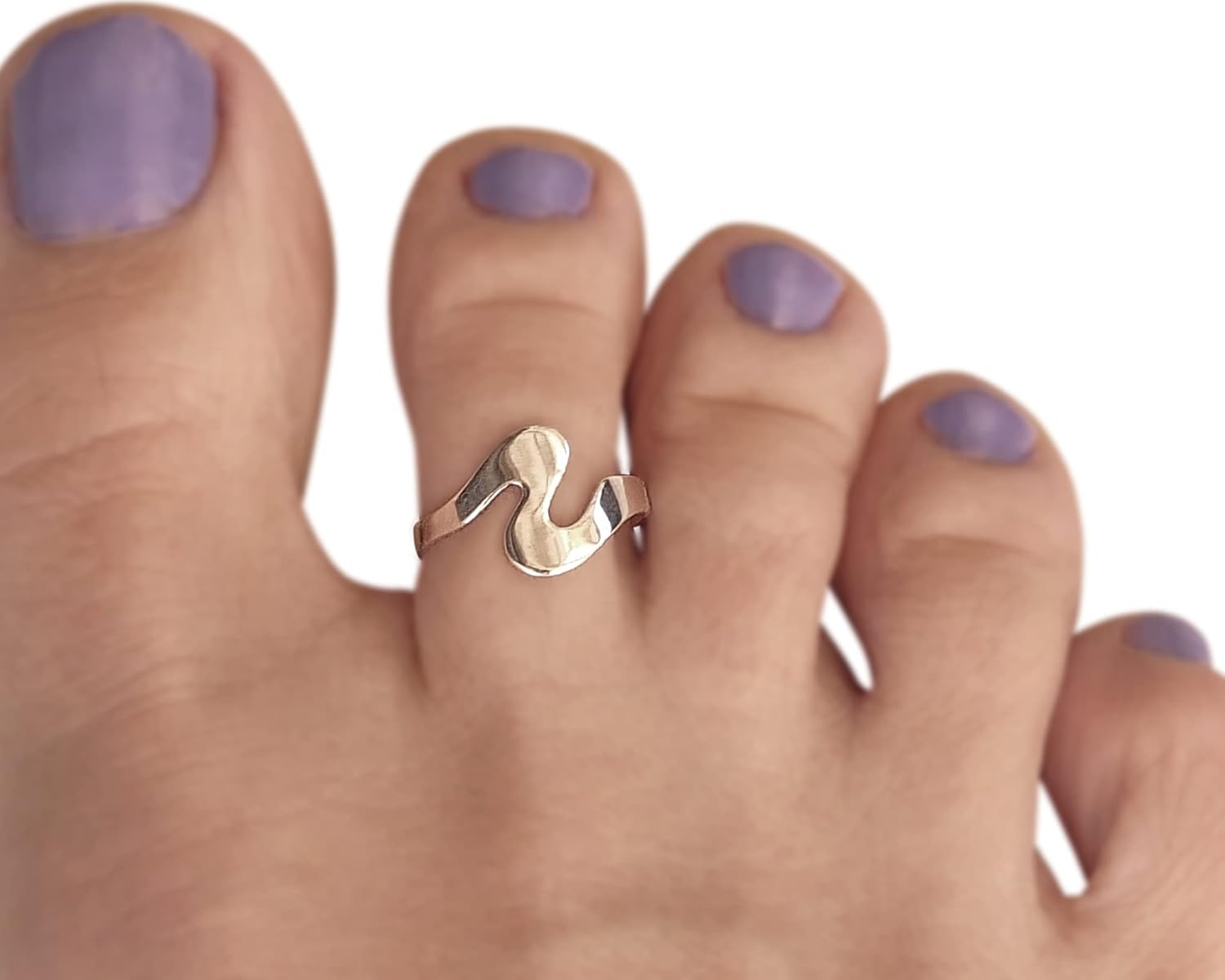 Handmade Silver Swirl Band Adjustable Toe Ring, 925 Sterling Silver, Small Dainty Open Toe, Pinky or Knuckle Rings for Women, By MiYa Jewelry Creations - Image 8