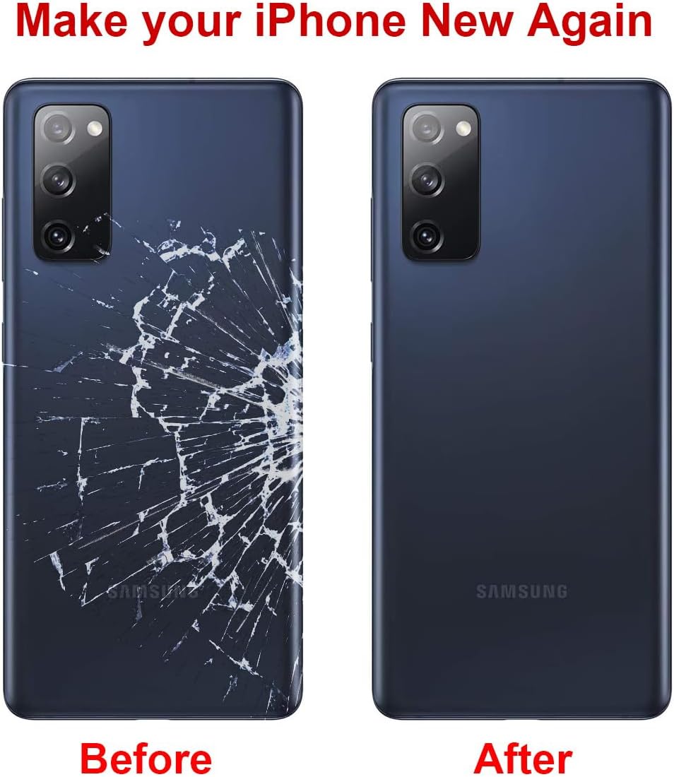 Rear Back Glass Replacement for Samsung Galaxy S20 FE 6.5 inches with Reparing Toolkit and Pre-Installed Camera Lens (Cloud Navy)