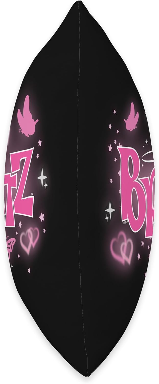 Bratz - Pink Y2K Butterfly Logo with Hearts Throw Pillow