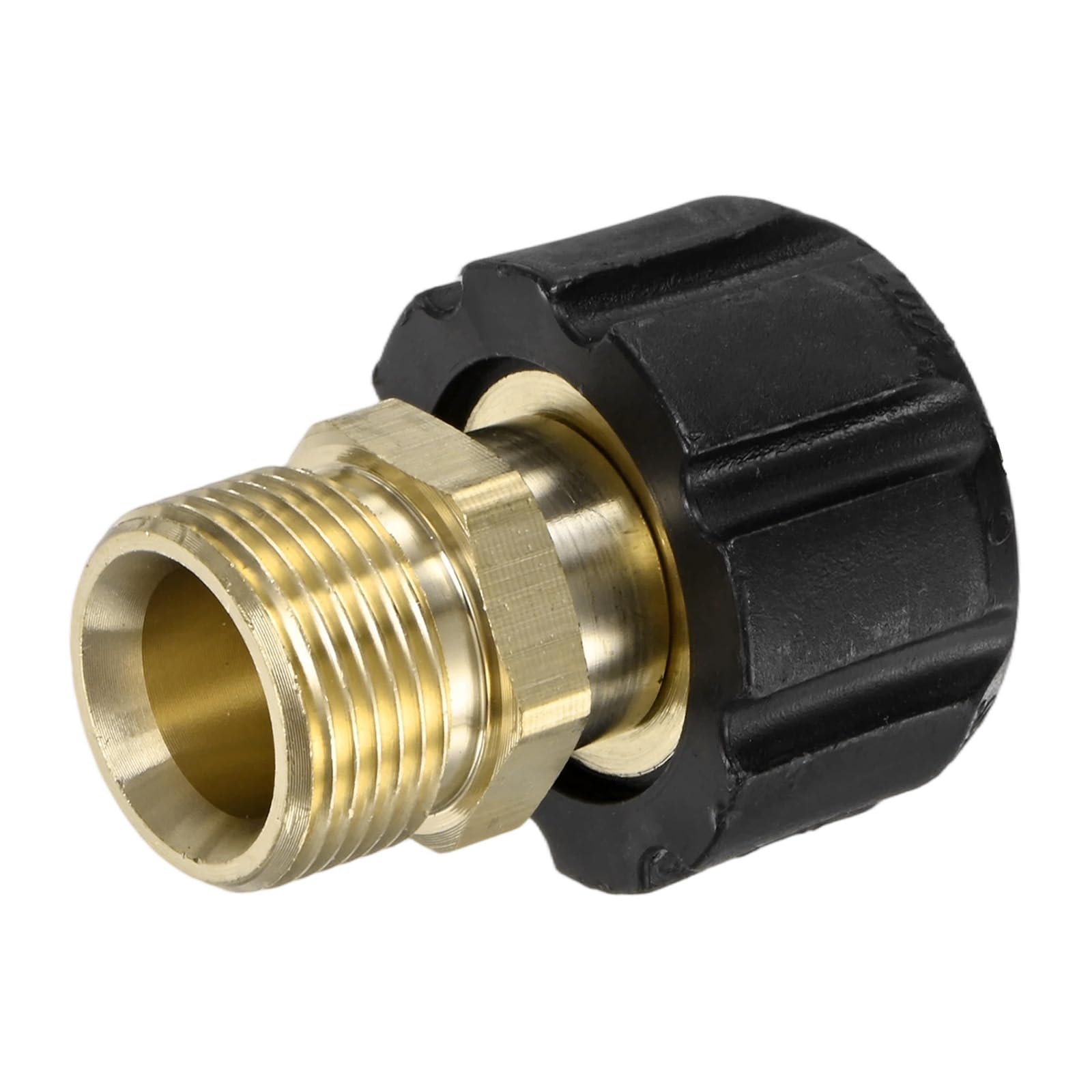 M METERXITY 1-Pack Pressure Washer Fittings, M22 15mm Female to M22 14mm Male Thread Hose Adapter for Pressure Washer Gun/Hose, Brass Connector Coupler