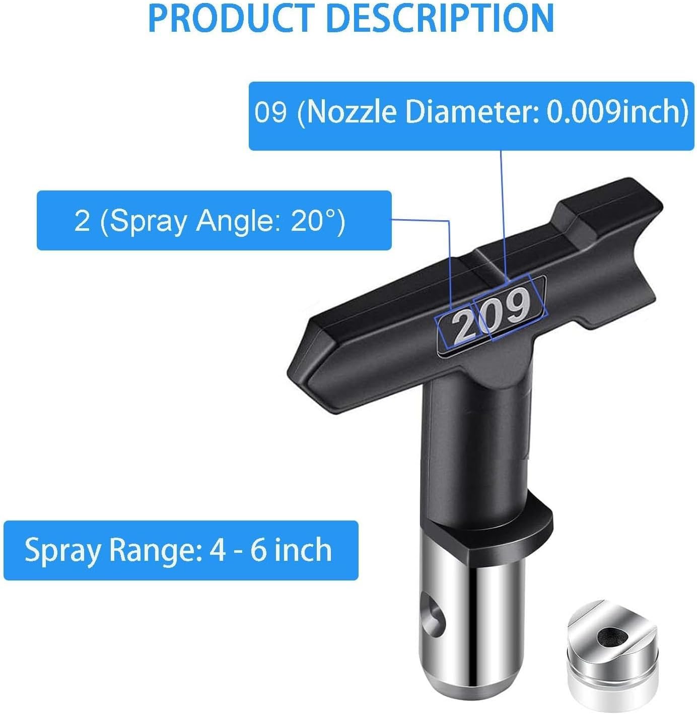 Reversible Tungsten Steel Paint Nozzle Airless Paint Spray Tip Airless Spraying Machine Accessories (317)