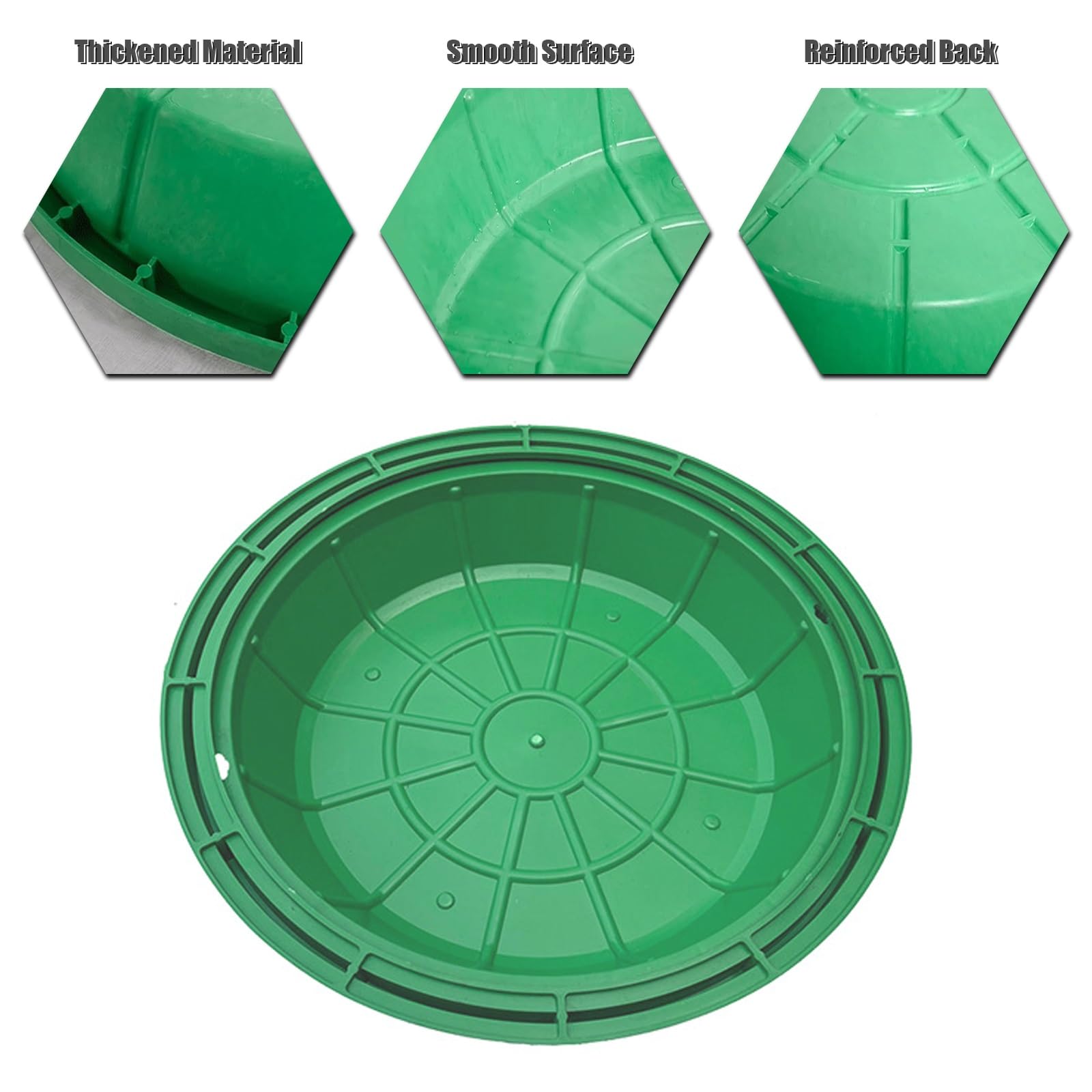 Chiusino Pozzetto da Incasso, Coperchi Pozzetti in Plastica Rotondo, Capacità di Carico di 200 Kg, Pozzetto Giardino per Acque Reflue da Esterno Commerciali e Portatili(40x40cm/16x16in)