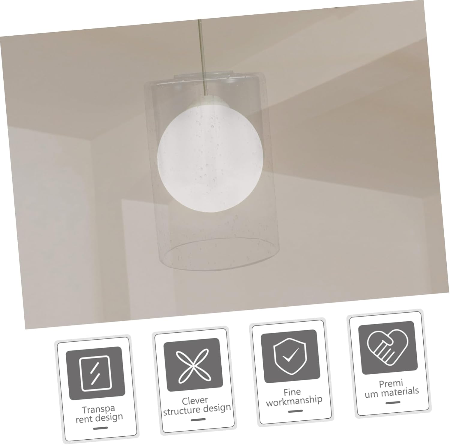 2pcs Elegant Glass Lamp Shade Replacement Delicate Bubble Glass Covers for Home Lighting Decor Easy to Install Lampshades for Living Room Bedroom and Dining Spaces