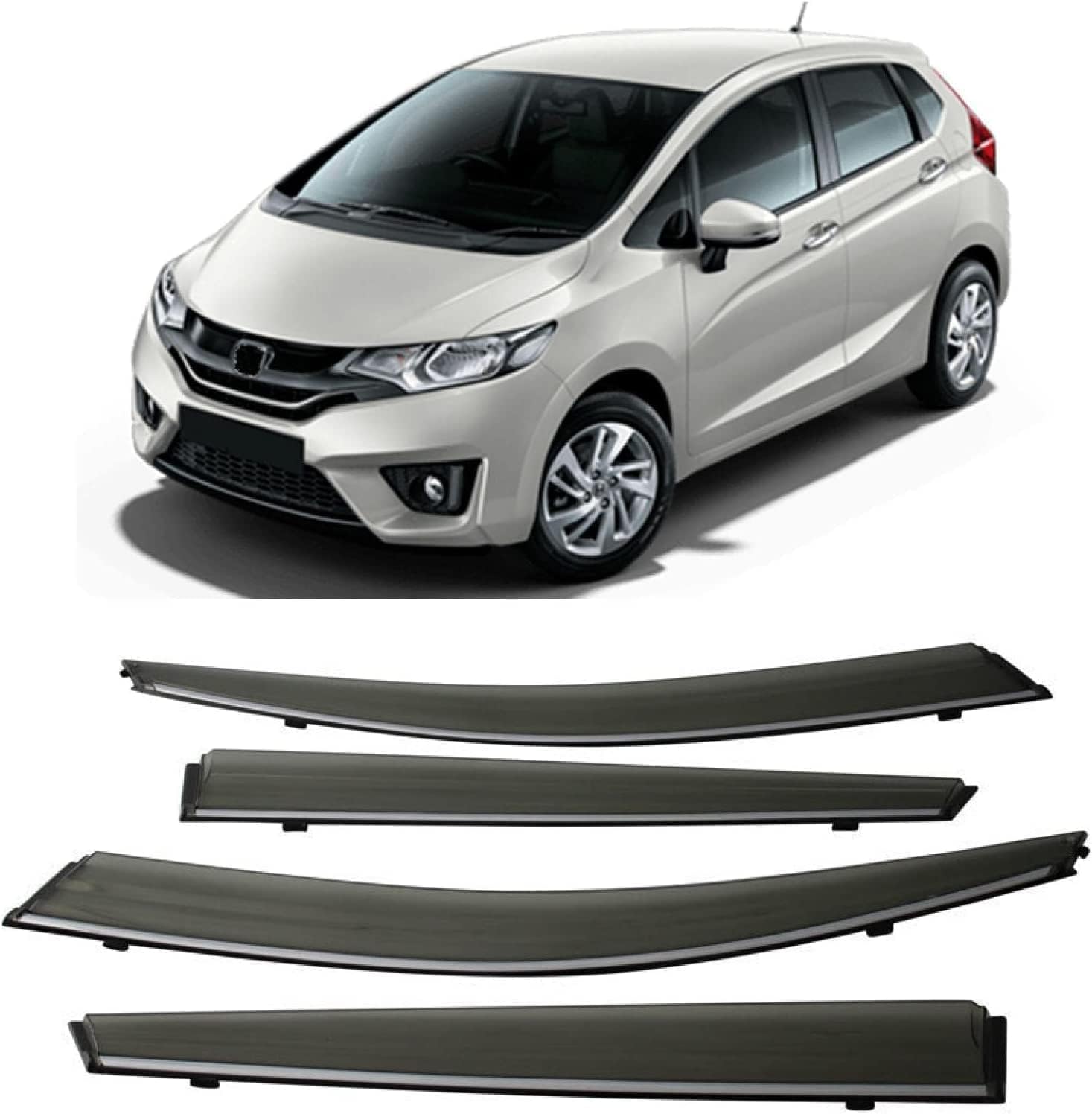 PANXUC Car Wind Deflectors for Jazz Fit Hatchback 2014-2019, Side Window Wind Rain Deflector Window Visor Sun Rain Guard Smoke Guards