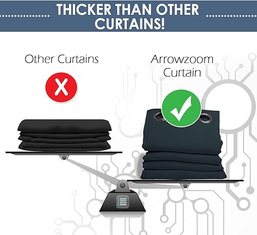 Miniatura 5 de Arrowzoom 1 pieza 59 x 79 in borgoña Balckout cortinas cortinas oscurecimiento habitación insonorizado ventana reflectante acústica música control