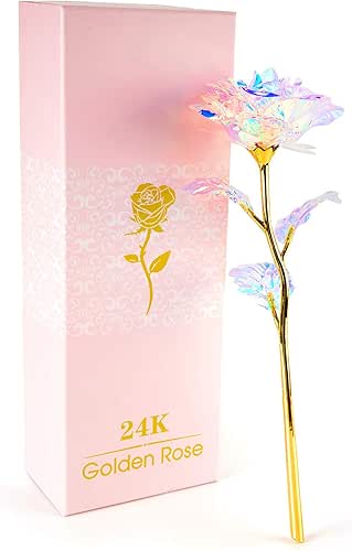 Rose Gifts for Women Birthday Gifts Colorful Rainbow Enchanted Crystal