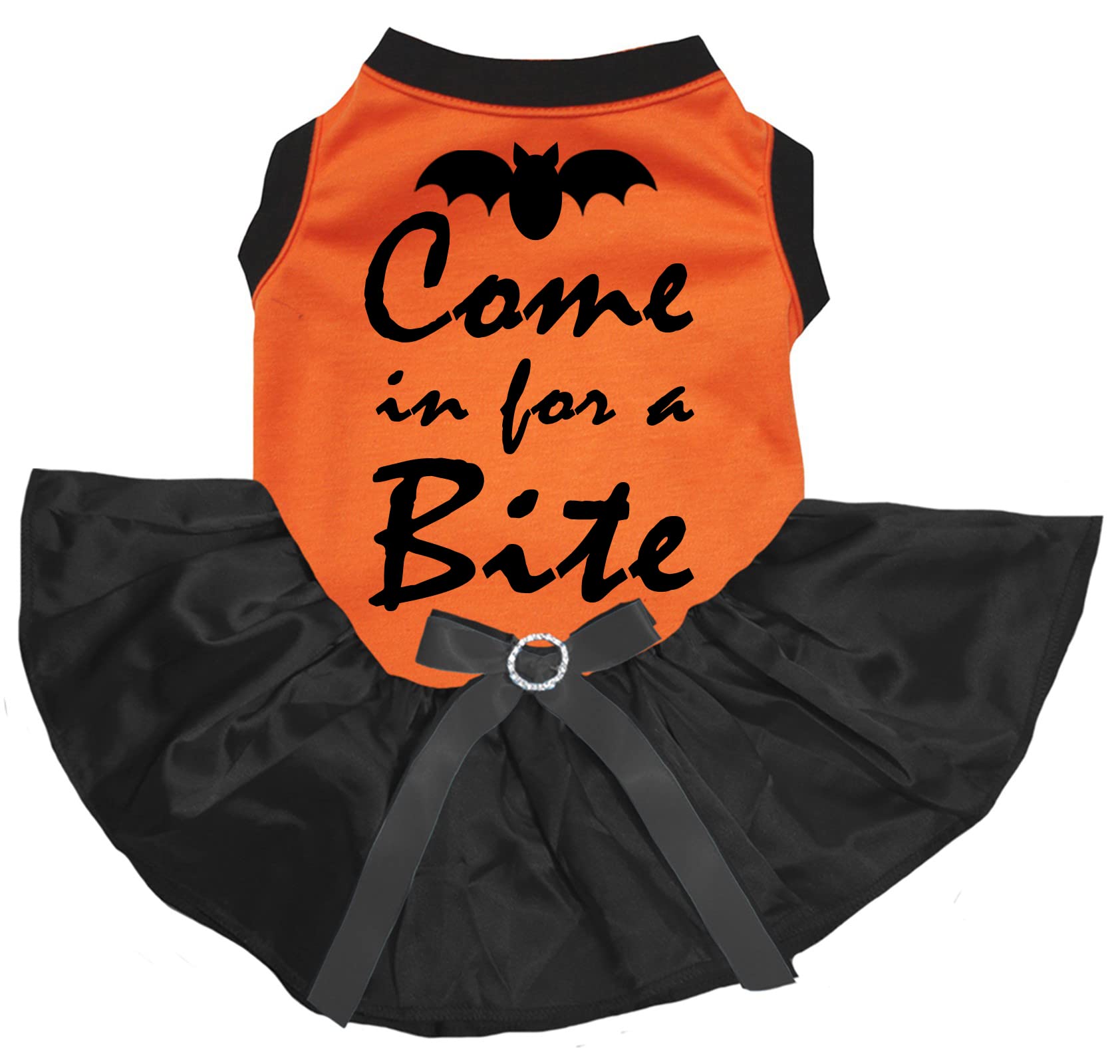 Robe pour chien XXL Bat Come In For A Bite habit déguisement Halloween orange noir