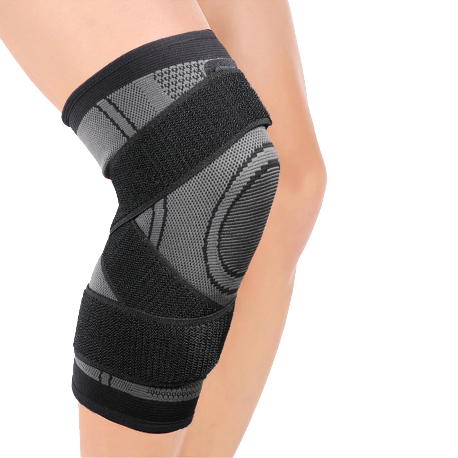 Knee Support, Knee Pads Compression Fit Support for Knee Pain Women and Men, Adjustable Compression Knee Support for Gym Running Working Out, Universal for both left and right (M)