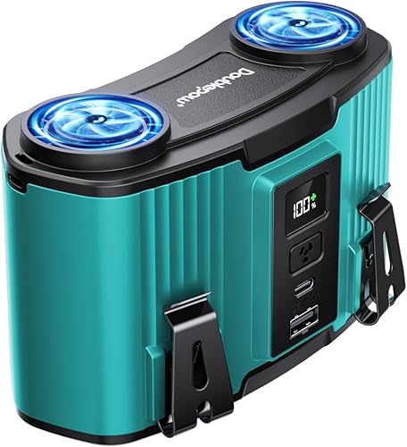 Miniatura 9 de Ventilador de cintura personal de 10000 mAh, clip recargable por USB para trabajar, 10 velocidades y enfriamiento 40H y prevención de golpes de