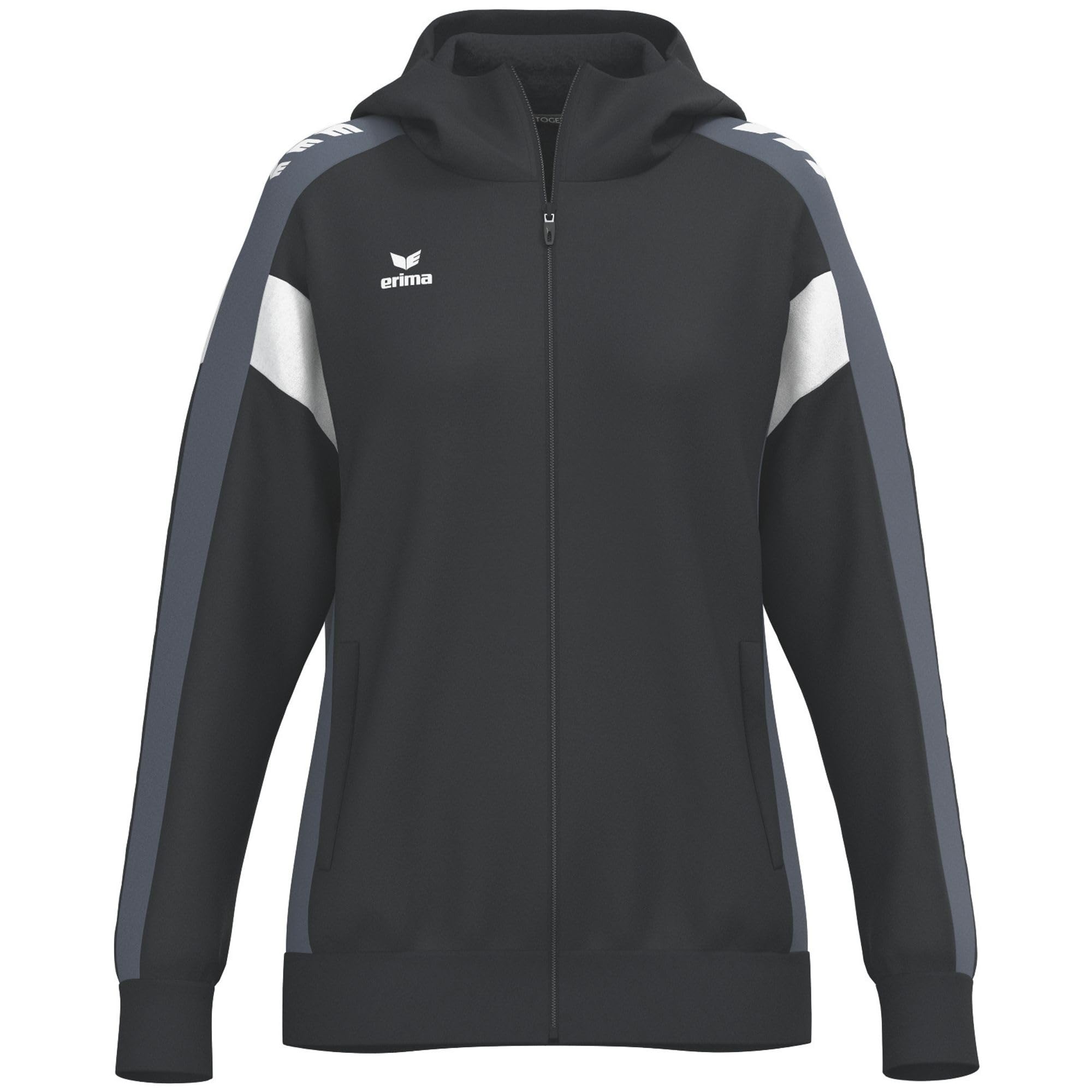 Erima Women's Celebrate 125 Training Jacket With hood (1032539), black/slate grey, 44