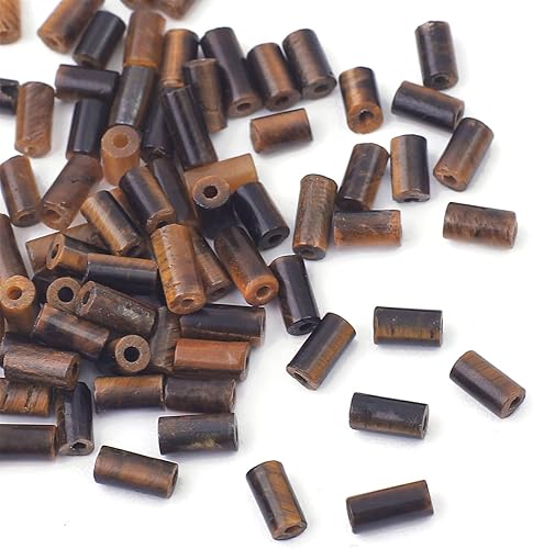 Miniatura 3 de BEADIA Granos de tubo de ojo de tigre amarillo natural cilindro 0.079x0.157 in 15.0 inStrand cuentas de piedra para la fabricación de joyas