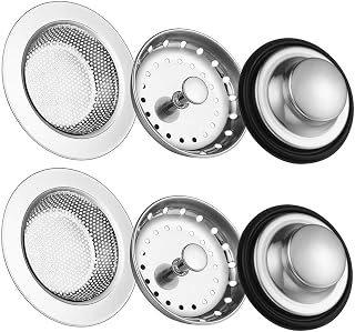 6 Pack of Kitchen Sink Stopper Strainer,Carry360 Anti-Clogging Stainless Steel Sink Disposal Stopper, Perforated Basket Drain Filter Sieve or Keep Water for Kitchen Sink Drain