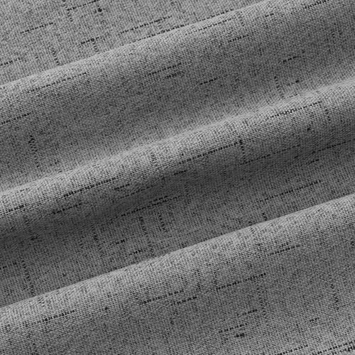 Image of 100% Blackout Linen Textured Curtains for Bedroom Full Light Blocking Room Darkening Bronze Grommet Window Drapes Thermal Insulated Energy Efficient Home Decor 52x96 Grey Gray (2 Panels)