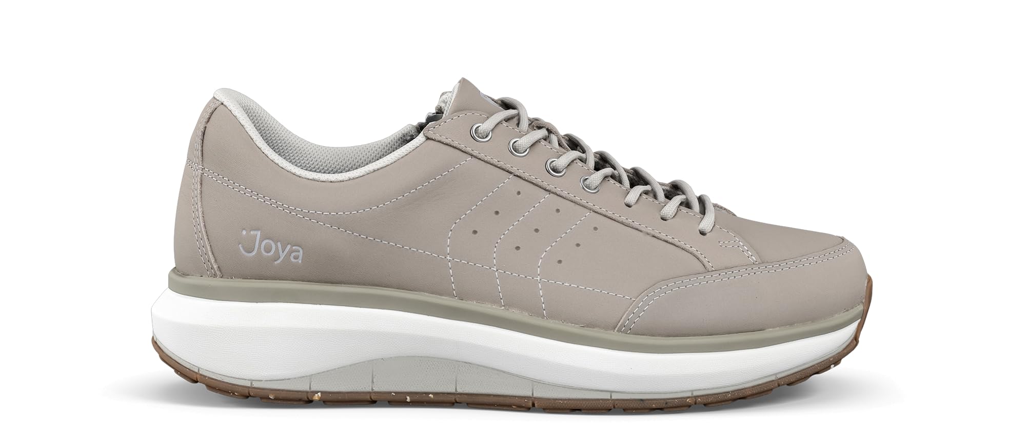 JOYA Moscow Zip beige, Herren-Schnürschuh für gesundes Gehen im Alltag, aus feinem Nubukleder, mit zusätzlichem, seitlichem Reißverschluss für erleichterten Einstieg, schicker Freizeitschuh in Beige