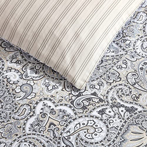 Stone Cottage- King Duvet Cover Set, Cotton Reversible Bedding Set, Cottage Home Décor (Lancaster Grey, King) #TOP6