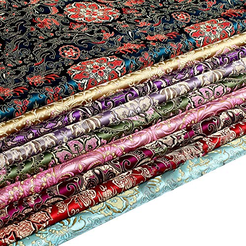 Tessuto Broccato di Raso Cinese Loto Fiore da