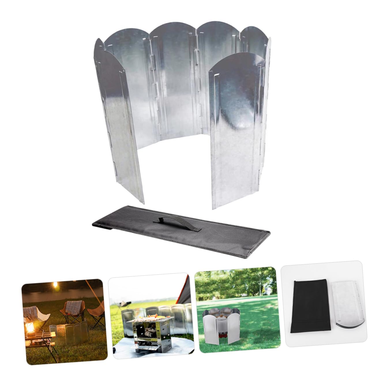YARNOW Strumenti Antivento Leggeri per Campeggio Frangivento Portatile per Barbecue e Cucina da Campeggio Paravento Creativo per Fornello