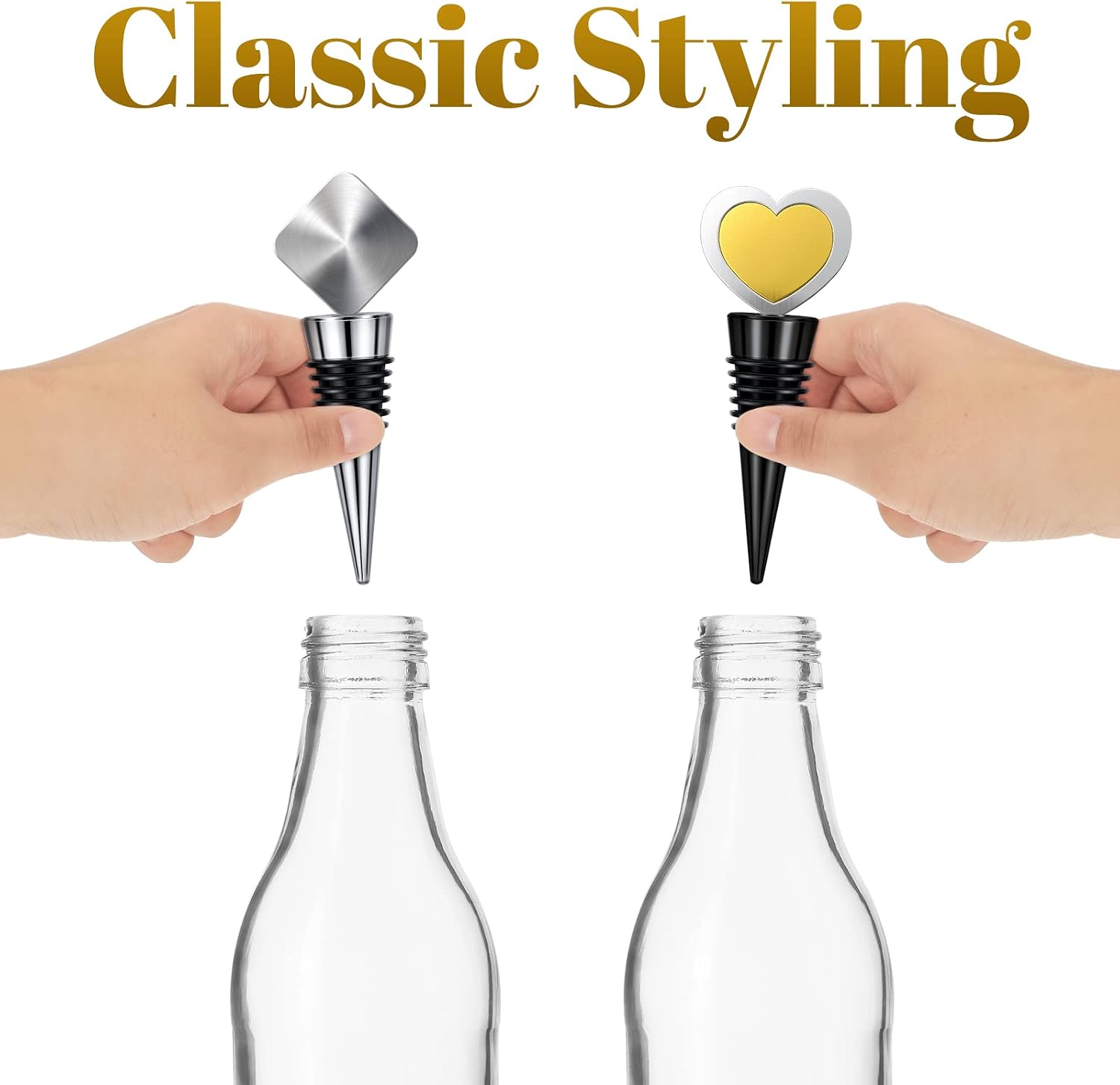 Honeydak 20 Pieces Wine Bottle Stopper Set Kit Blank Stainless Steel Wine and Beverage Reusable Decorative Bottle Corks Accessories Tapered Storage Craft Art DIY for Kitchen Bar Party Wedding Turning
