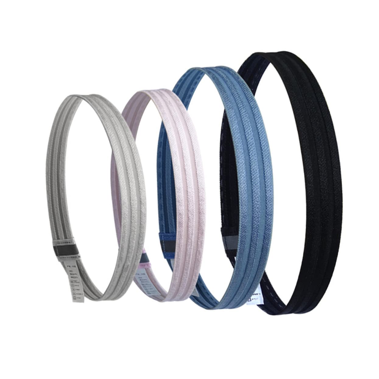 INOOMP 2 Set - Fascia Per Riflettente Sportiva Per Allenamento Non Fascia Per Yoga E Corsa Per Uomo E Donna in Poliestere Per Il Massimo Comfort 3 Pezzi*2