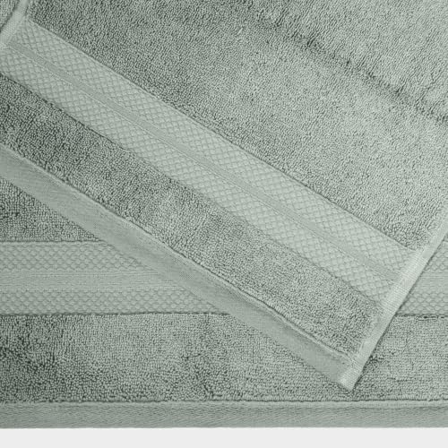 Superior Turkish Cotton 3-Piece Towel Set, Assorted Towels for Home, Bathroom Essentials, Bath, Hand, and Face Towel, Soft Plush Hotel Quality, Guest Bath, Shower, Thick, Apartment, Dorm, Olive Green by SUPERIOR - Used condition - Image 3