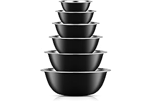 JoyJolt® Stainless Steel Mixing Bowl Set (Black)