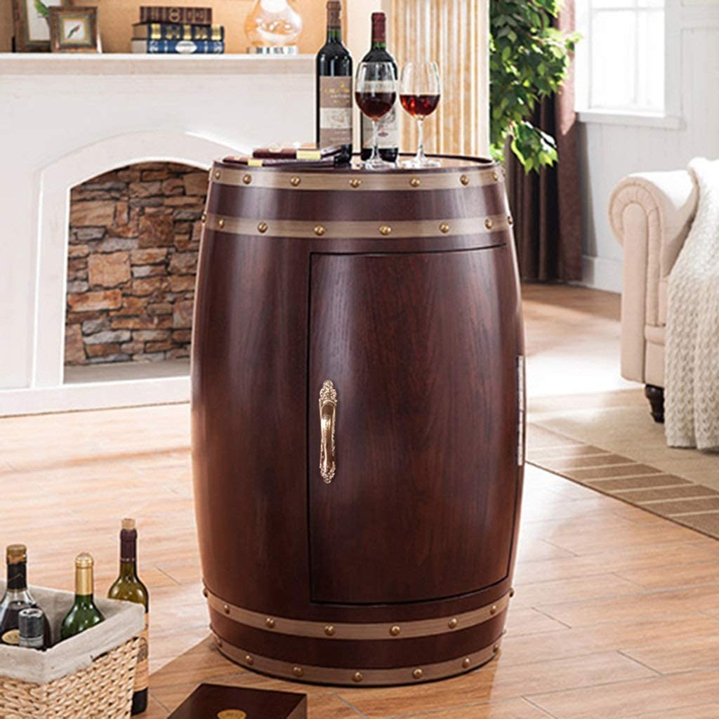 Cantinetta Indipendente, mobiletto per Vino in Botte d'Epoca, Bar del Ghiaccio con Temperatura Regolabile Incorporato, Touch Screen Digitale, Porta a Doppio Vetro Anti-UV