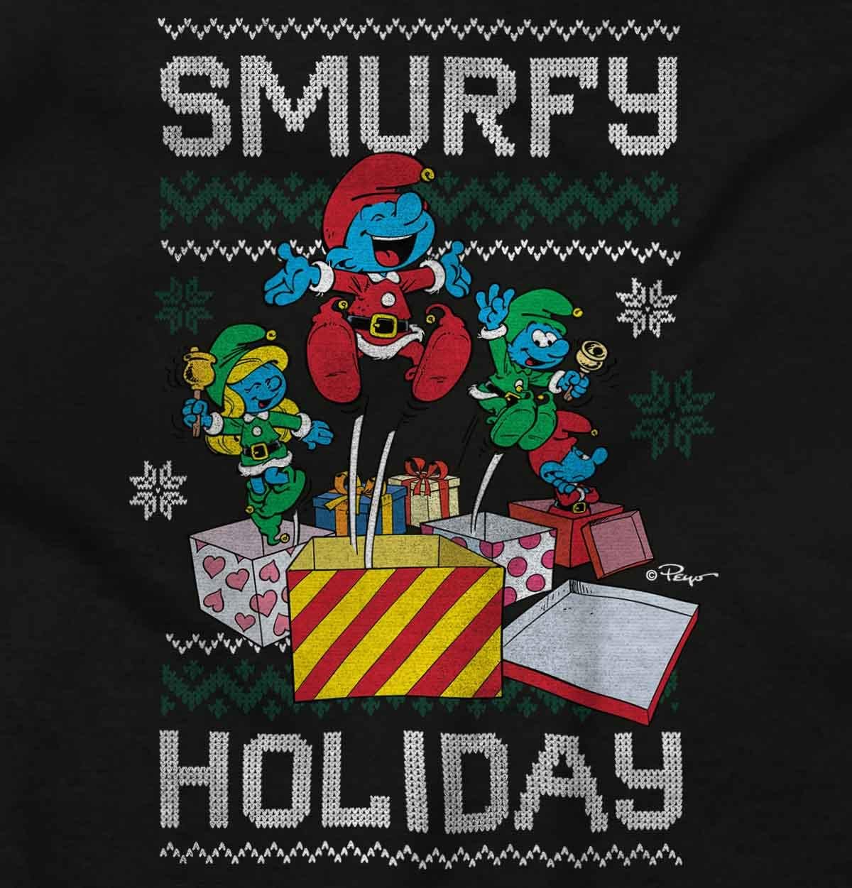 Smurfy Christmas Holiday Cheer Toddler Boy Girl T Shirt