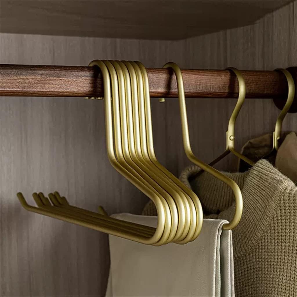 JSEIAJB 5pcs Non-Slip Pants Rack Trouser Drying Hangers Solid Metal Ended Pant Storage Wardrobe Organzier