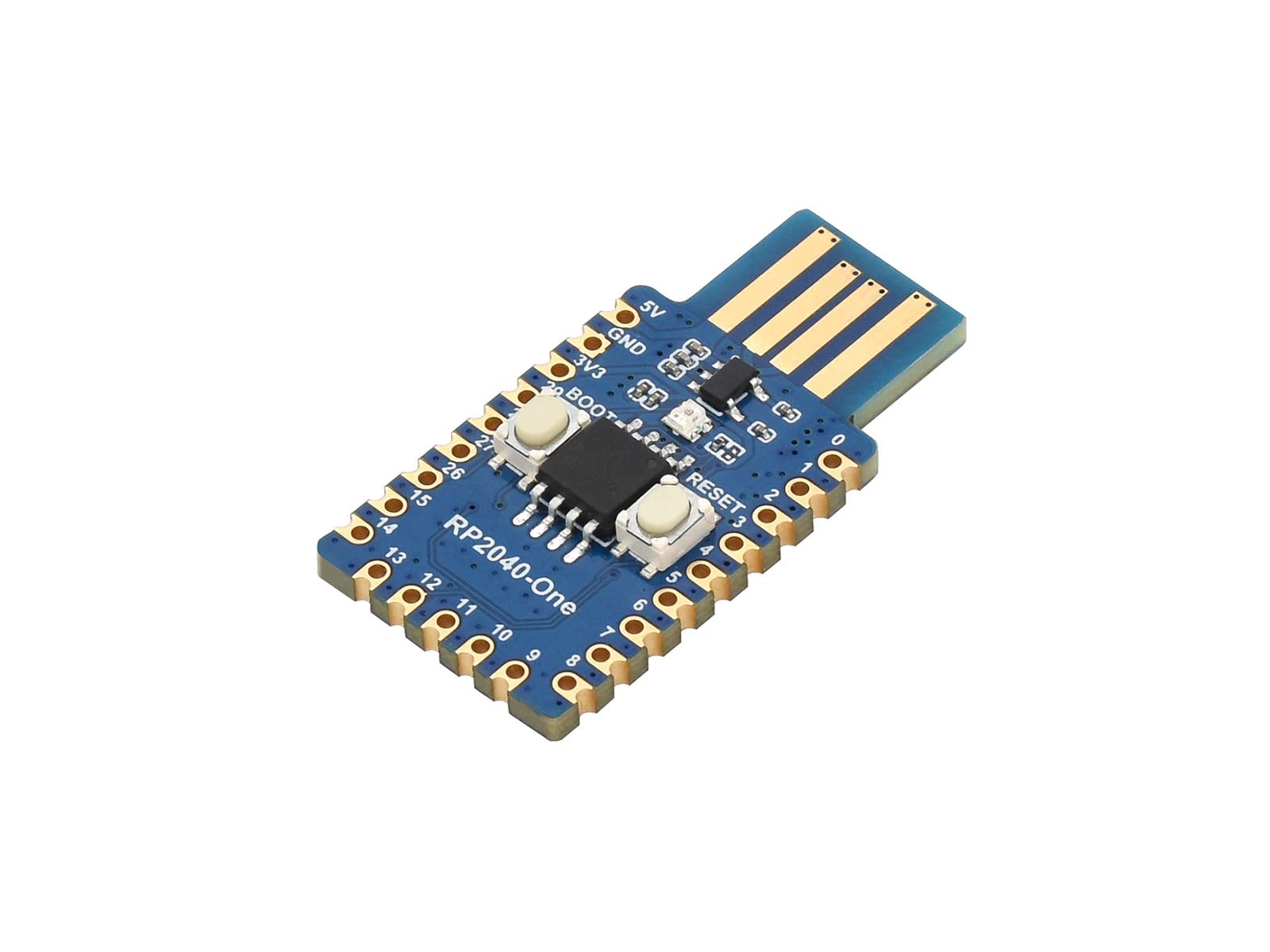 waveshare RP2040-One Microcontroller Development Board Type-A 4MB Flash Pico-Like MCU Board Based on Raspberry Pi RP2040,PCB USB-A Port,Support C/C++,MicroPython
