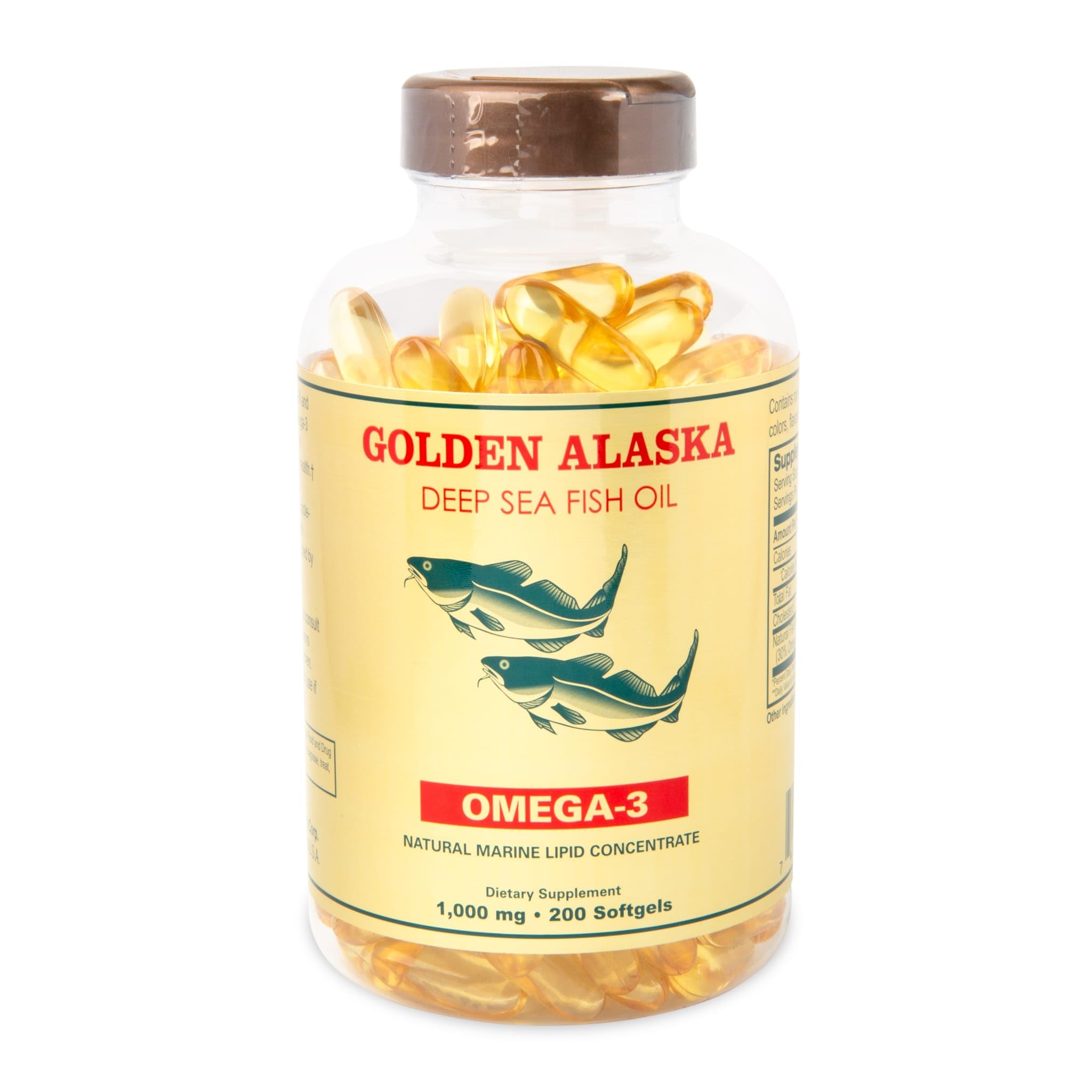 NCB Golden Alaska Deep Sea Fish Oil Omega 3 EPA DHA 1000mg, 200 Softgels