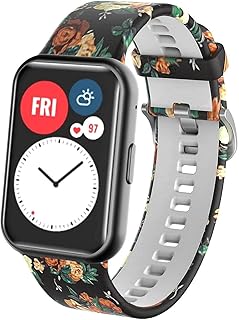 سوار بديل مصنوع من السيليكون لساعة هواوي الذكية اصلي اكسسوارات ملون لون اسود للكبار الجنسين