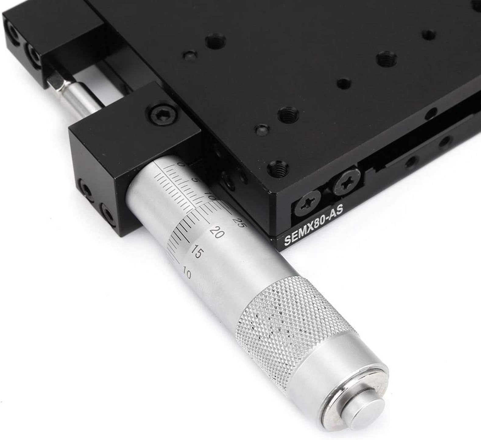SEMX80-AS Linear Stage, 80x80mm Micrometer Manual Slide Table Linear Stages Cross Roller X Axis Linear Stage