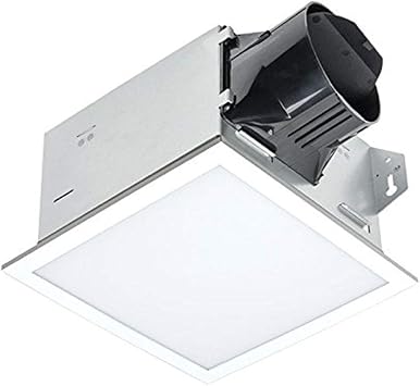 نيز دلتا إلكترونيات ITG100ELED BreezIntegrity 100 CFM مروحة عادم الحافة ضوء LED قابل للتخفيت ، أبيض