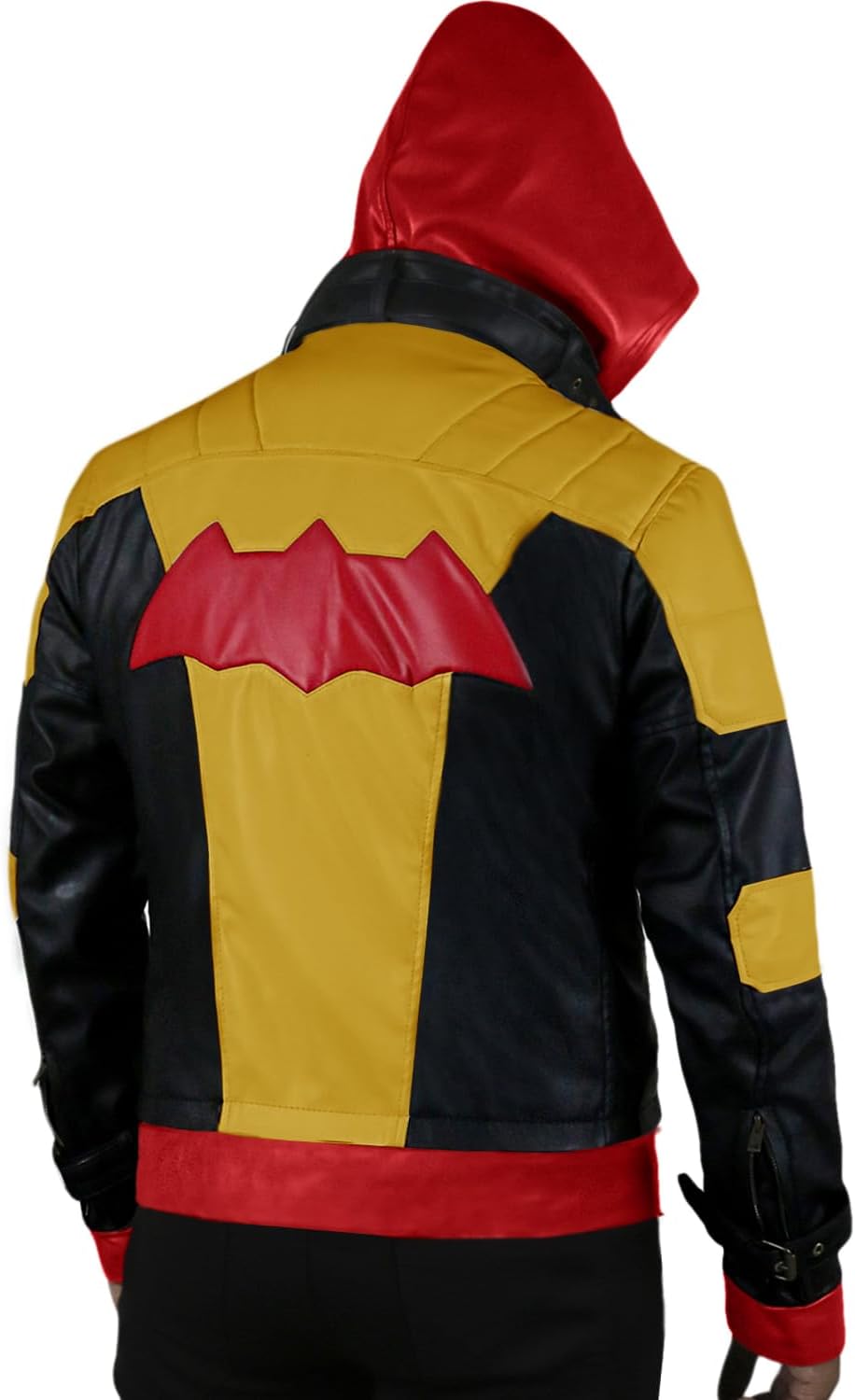 Replica Style Red Hood Men's Faux Leather Jacket + Vest - Image 2