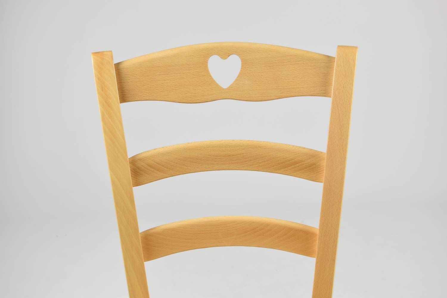 t m c s Tommychairs - Stuhl Cuore für Küche und Esszimmer, Robuste Struktur aus Buchenholz in der Farbe Naturfarben lackiert und Sitzfläche aus Holz