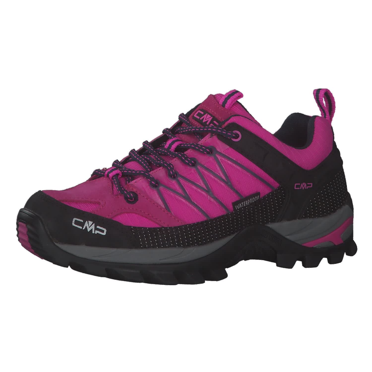 CMP Women's Rigel Low Wmn Trekking Shoe Wp Walking, Pink Fluo-B.Blue, 10 UK
