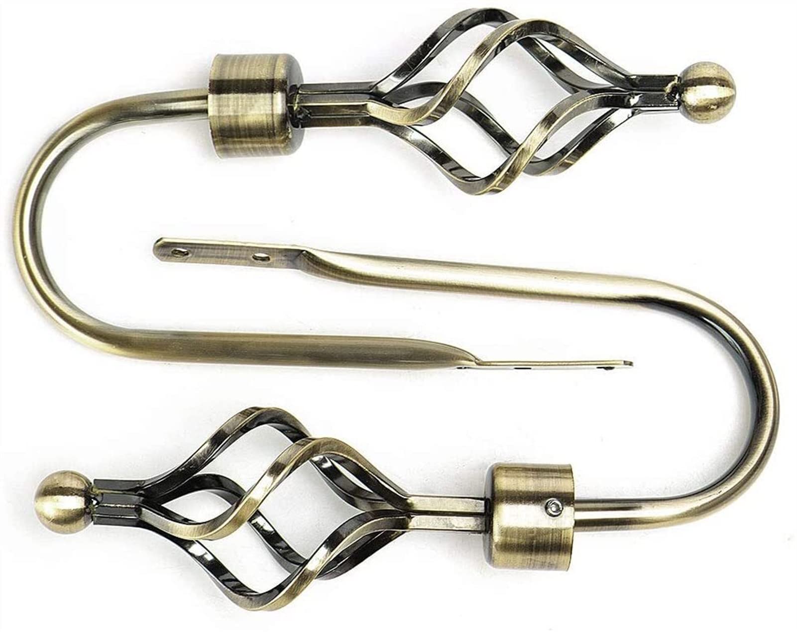 Vorhanghalter for Fenster, Vorhang-Raffhalterhaken, U-förmiger Metall-Raffhalter oder Vorhanghalter im modernen Design for Voiles-Vorhanghalter, 2er-Pack (Bronze)