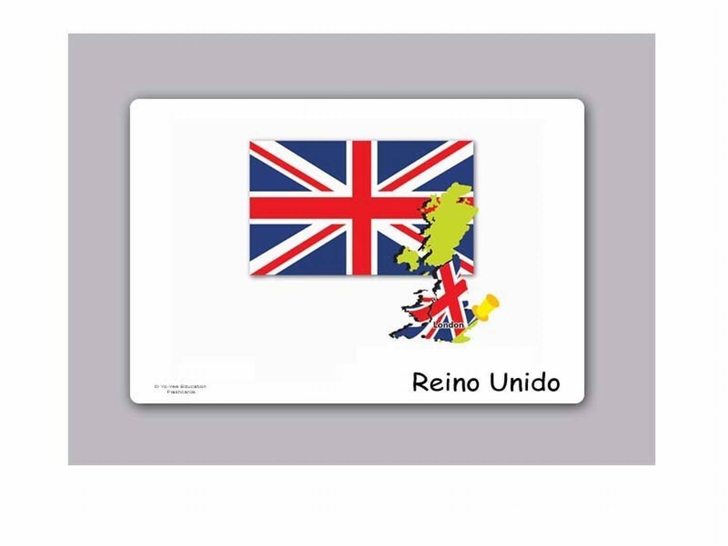 Grandes Cartes Images en Espagnol - Pays et Drapeaux - pour l’enseignement des Langues et l’Encouragement linguistique dans Les garderies, Les Jardins d’Enfants et Les écoles