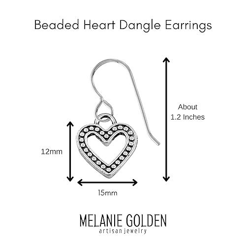 Miniatura 4 de Heart Dangle Earrings  Love Drop Earrings for Women and Girls  Gift for Her  Valentines Jewelry  Multiple Styles Available (Small Beaded Heart
