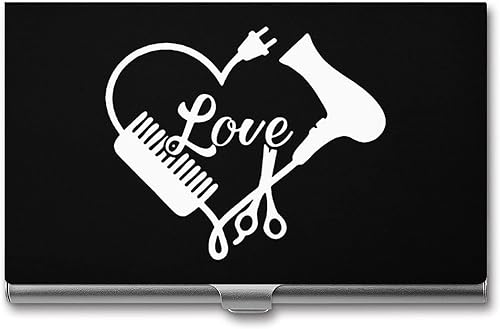 Cartera con tarjetero para peluquería estilista para hombres y mujeres, mini, de metal, delgada, tarjetero de 3.7 x 2.2 x 0.3 pulgadas