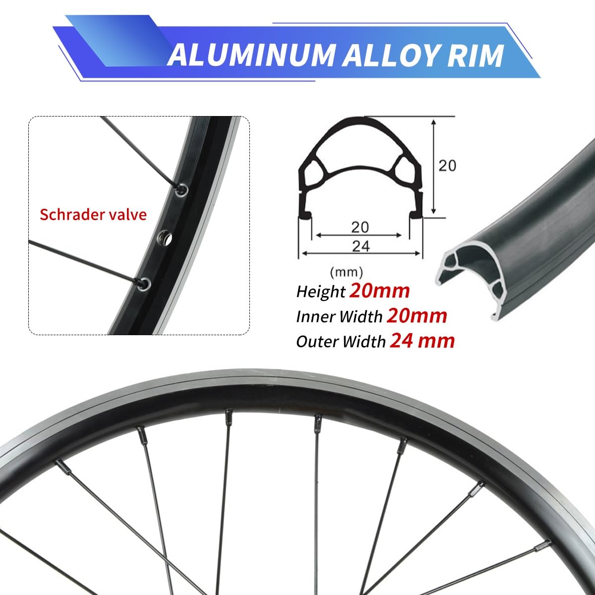 Juego Ruedas Bicicleta Plegable 20 Pulgadas 406 Ruedas BMX Llanta De Aleación De Aluminio Rueda Liberación Rápida Freno De Disco 24H Cassette De 7 A 12 Velocidades